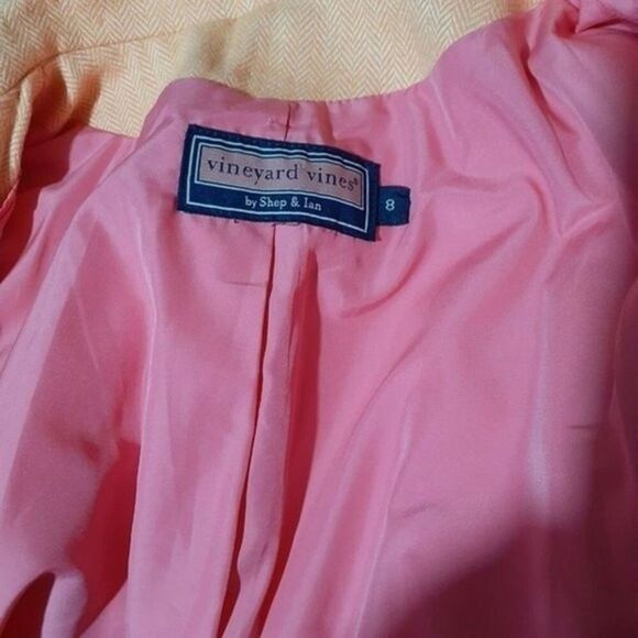 Vineyard Vines Women's 3 Button Notched Lapel Cotton Blazer Jacket Orange Size 8 - Picture 7 of 7